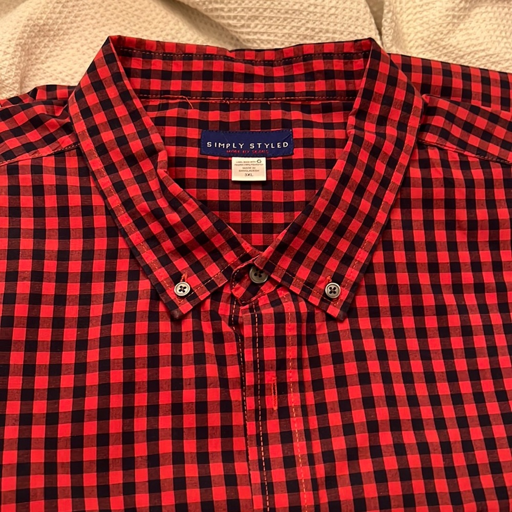 3XL simply styled (by Sears) mens button down short sleeve shirt.